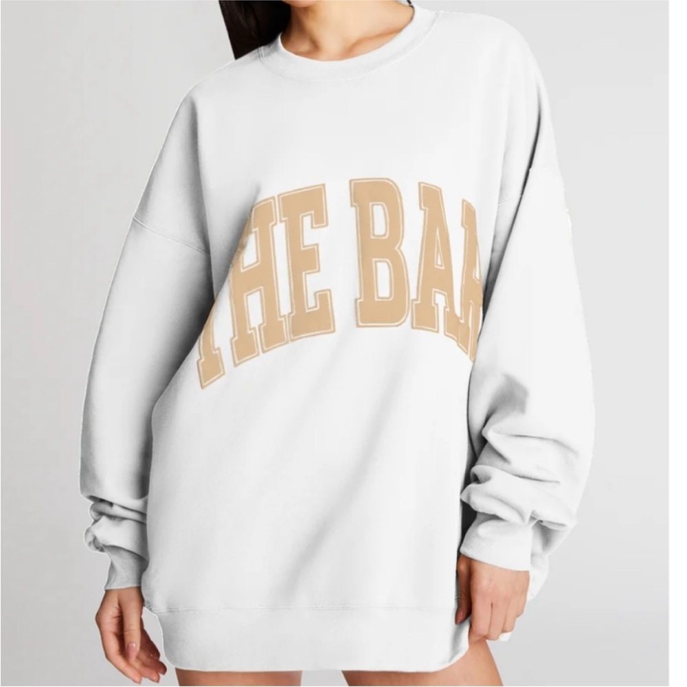THE BAR Varsity Sweatshirt - Size M - white and tan